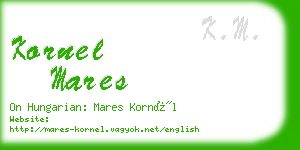 kornel mares business card